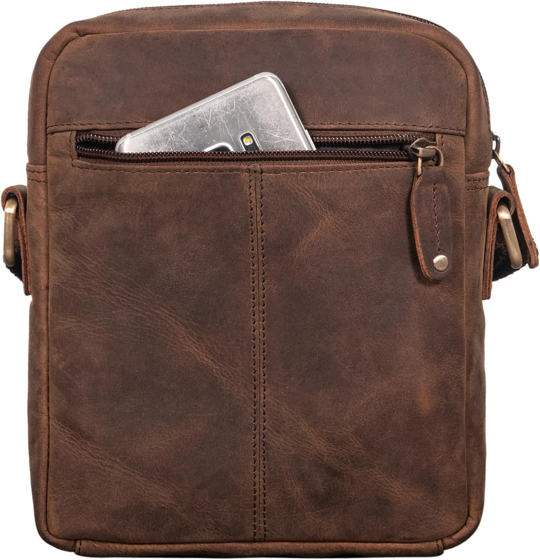 ROYALZ "Knoxville kleine Ledertasche Herren Vintage Männer Umhängetasche Mini Messenger Bag Schulter