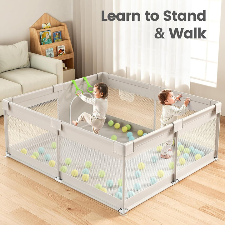 Laufstall Baby 175x150cm - Grosses Laufgitter Baby, XXL Sicherheitsspielplatz Für Kinder Mit Atmungs