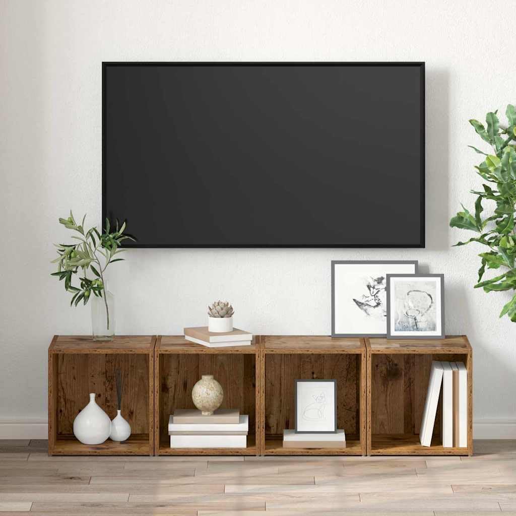 vidaXL Modernes TV-Möbel aus Altholz, 2 Braun, gealtert, wiederverwendet, freistehendes, rustikales