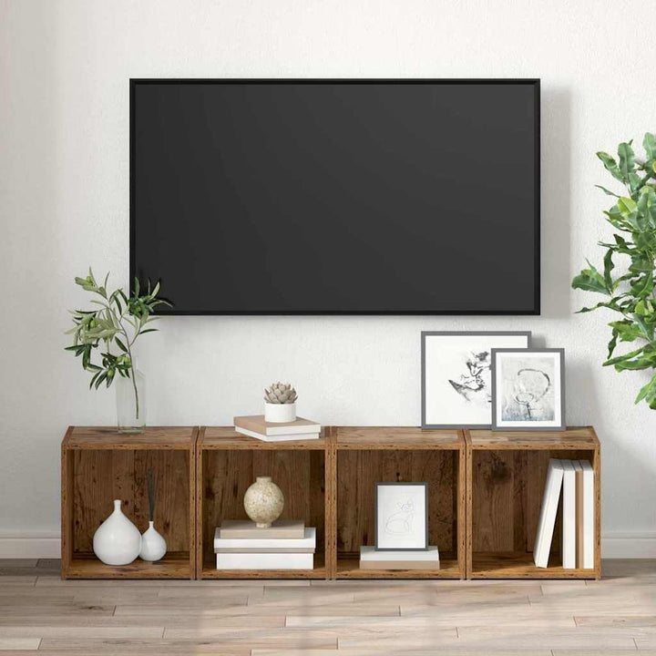 vidaXL Modernes TV-Möbel aus Altholz, 2 Braun, gealtert, wiederverwendet, freistehendes, rustikales