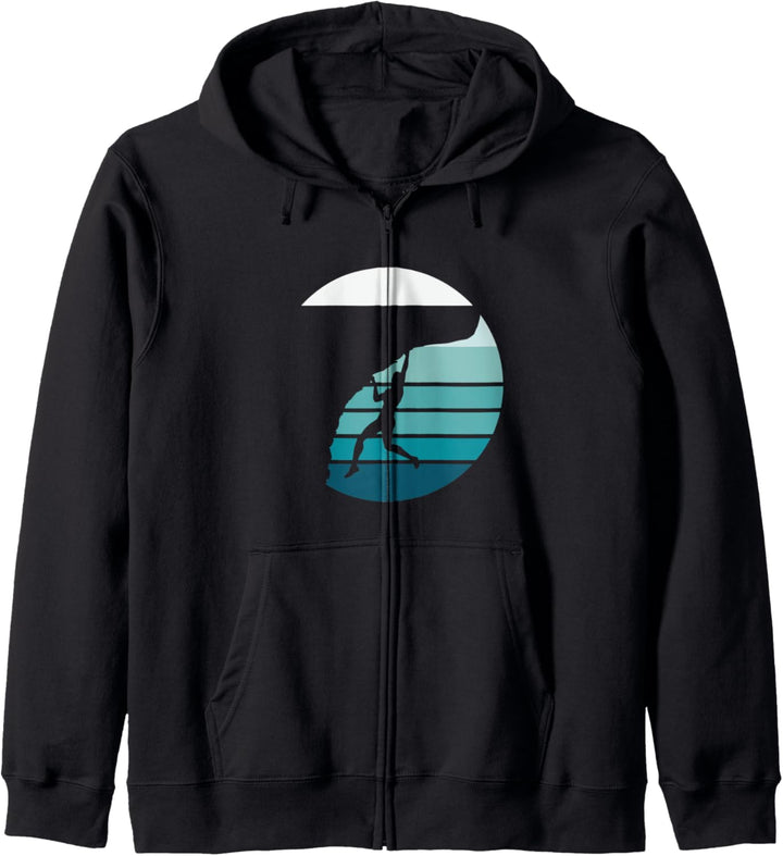 Klettern, Klettern, Klettern, Blau Retro Kapuzenjacke