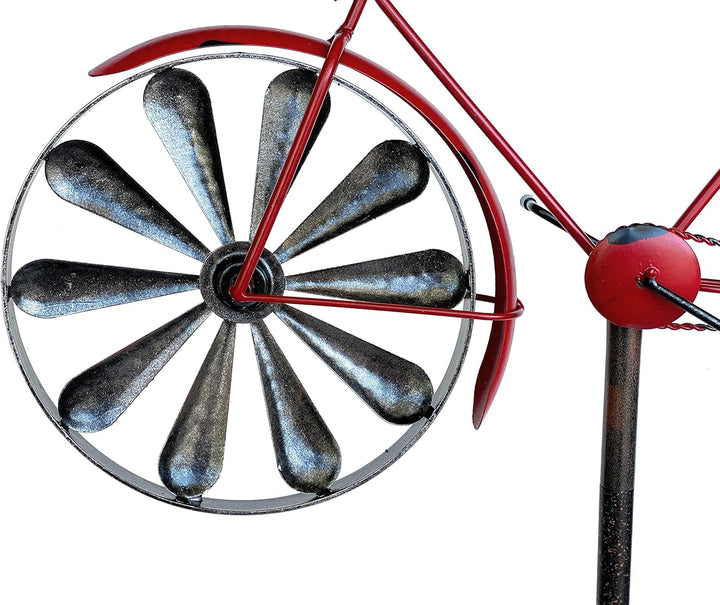 DanDiBo Gartenstecker Metall Fahrrad XL 160 cm Rot 96100 Shabby Windspiel Windrad Wetterfest Gartend