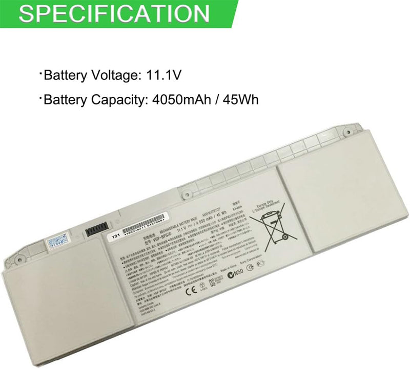 XITAIAN 11.1V 45Wh 4050mAh VGP-BPS30 Ersatz Laptop Akku für Sony SVT-11 SVT-13 T11 T13 SVT-1111M1E/S