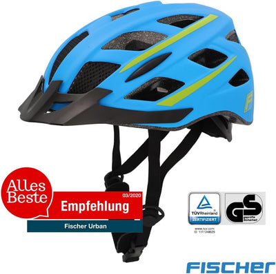 FISCHER Unisex – Erwachsene Urban Lano Fahrradhelm L/XL, 58-61 cm Blau-Gelb, L/XL, 58-61 cm Blau-Gel