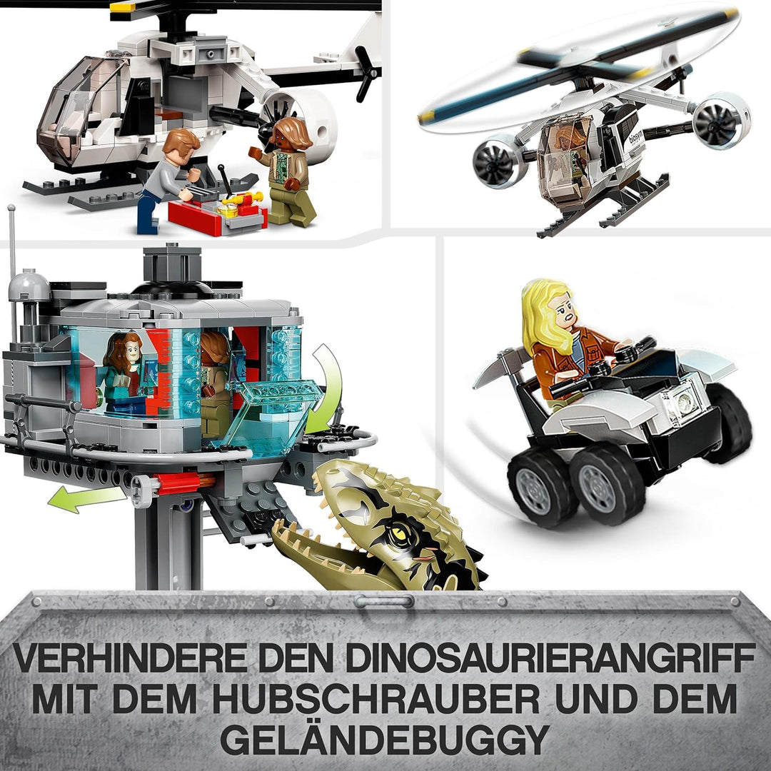 LEGO 76949 Jurassic World Giganotosaurus & Therizinosaurus Angriff, Dinosaurier Spielzeug mit Hubsch