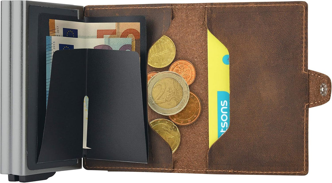 Premium Herren Portmonee RFID Schutz Kartenetui Business Geldbörse feinstes A++ Echtleder mogdi Nano