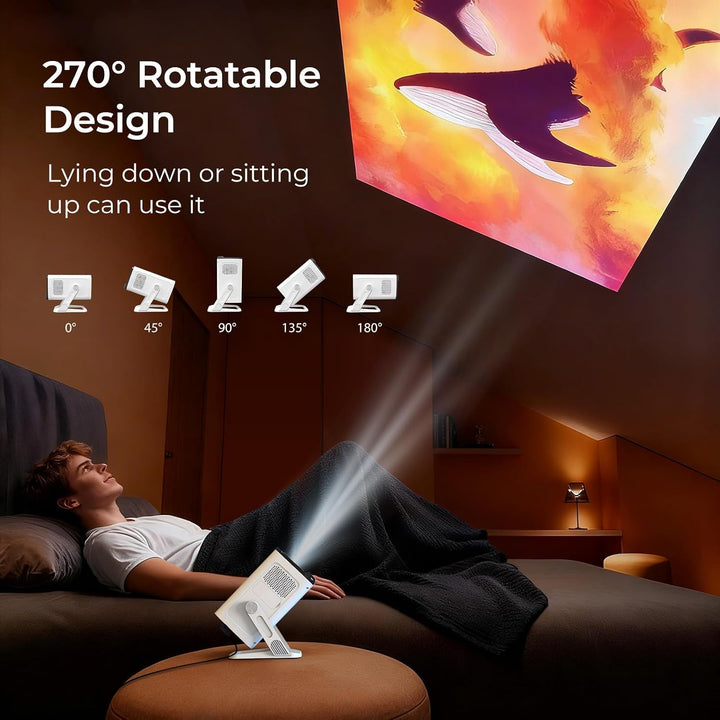 [Kompatibel mit Netflix] Mini Beamer 4K-Unterstützung Auto Trapezkorrektur Netflix X1Pro Weiss, Netf