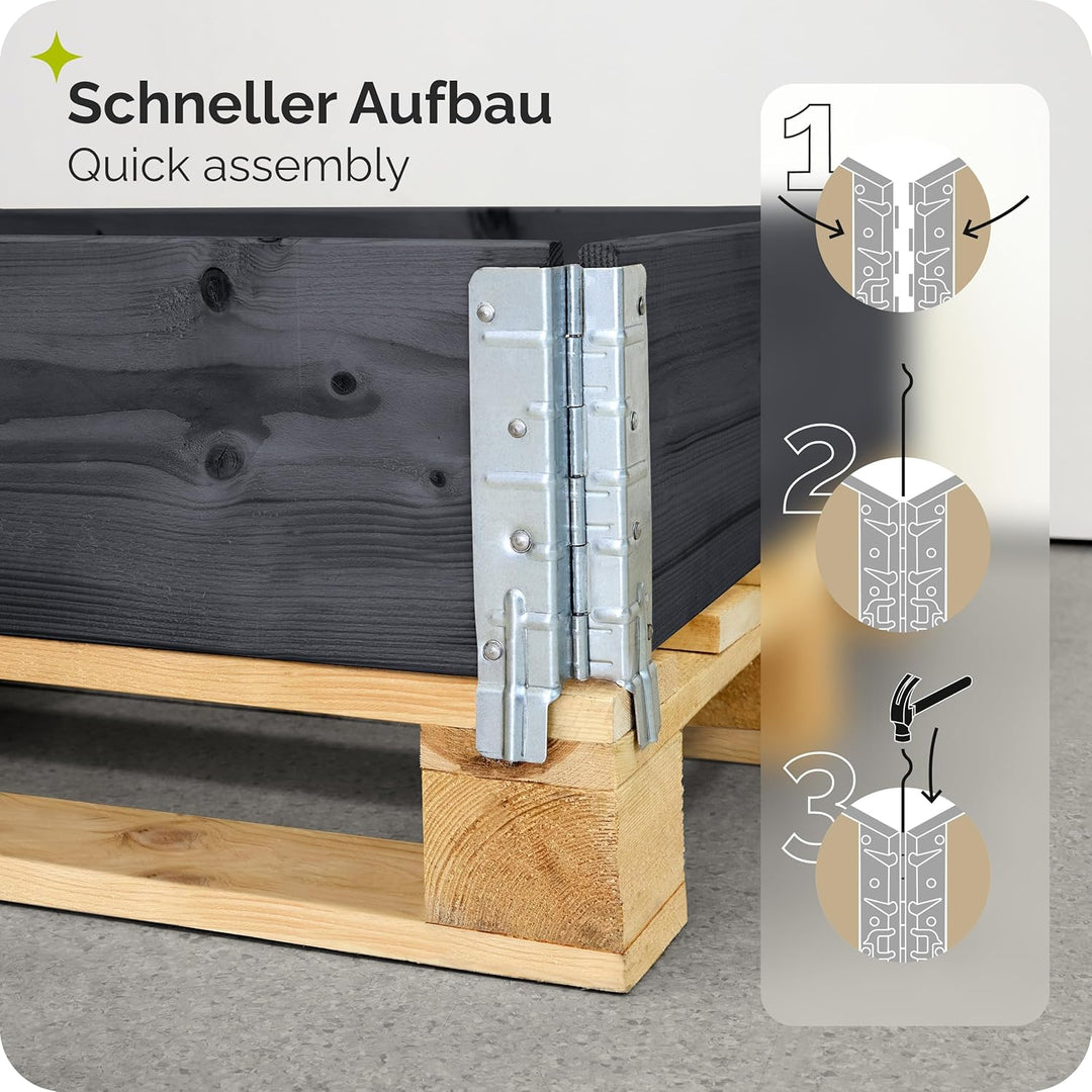 Garronda Holzaufsatzrahmen für Palette Aufbewahrungskiste aus Holz Palettenaufsatzrahmen Holzkiste (