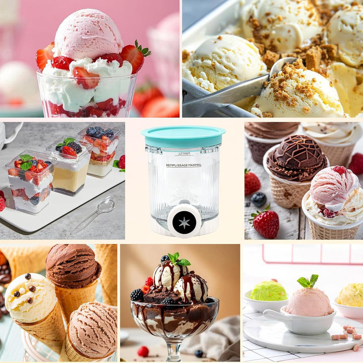 4 Stück für Ninja Swirl Creami Behälter, 480 ml Eisbehälter für NC701 & NC700 Serie Eismaschinen, Ei
