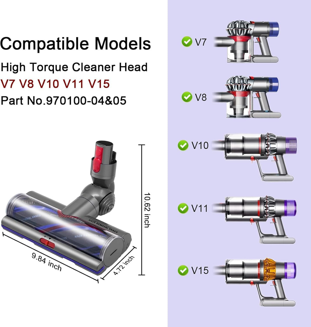 Torque Drive Bodendüse für Dyson V11 V15 V10 V8 V7 SV10 SV11 SV12 SV14 SV15 Bürste Anti-Tangle Einst