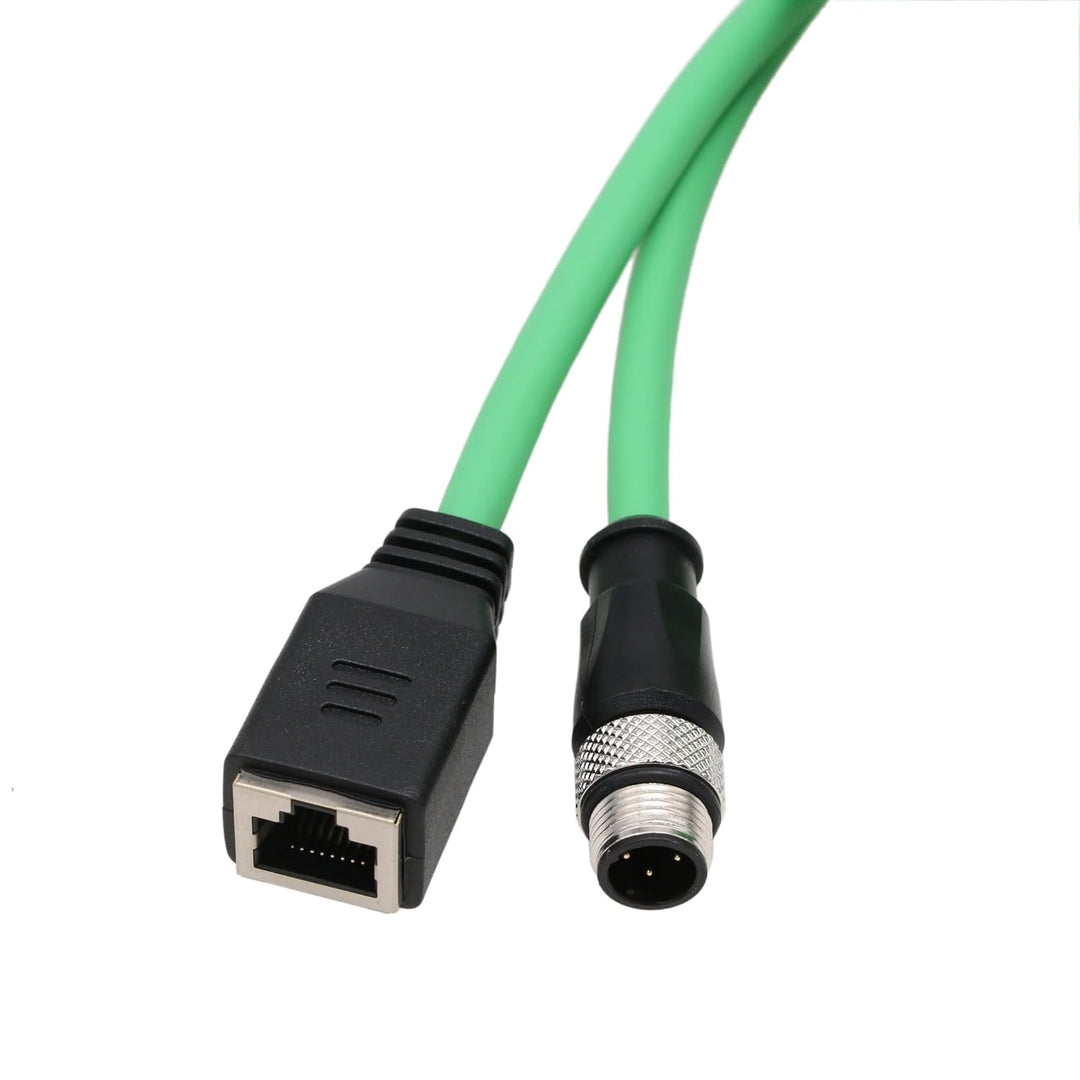M12 Adapterkabel (4-polig, D-kodiert auf RJ45-Buchse, Cat5e, für Profinet Omron Keyence SICK Datalog