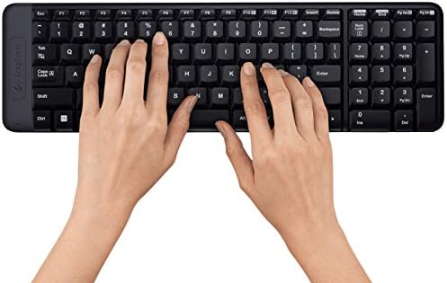 Logitech MK220 Kompaktes, Kabelloses Set mit Tastatur und Maus für Windows, Englishes QWERTY-Layout