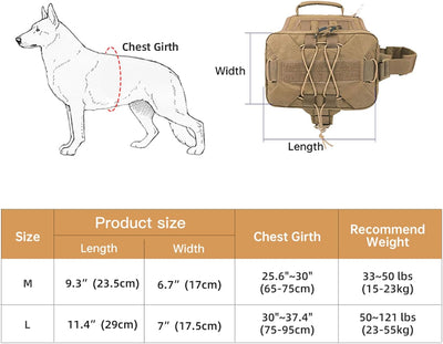 EXCELLENT ELITE SPANKER Service Jagd Hund Rucksack Rucksack Hundegeschirr Satteltasche Hunderucksack