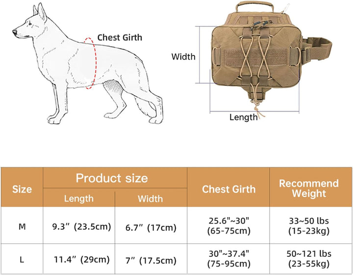 EXCELLENT ELITE SPANKER Dog Pack Hound Hundesatteltasche Rucksack für Reisen Camping Wandern mittler