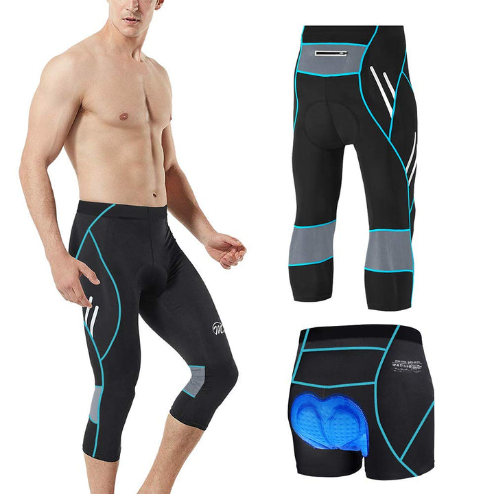 MEETWEE Herren 3/4 Radhose Fahrradhose, Kompression Radlerhose Leggings Radsport Hose für Männer Ela