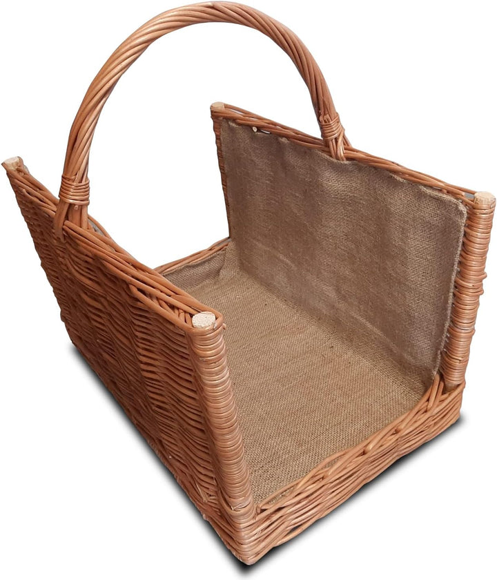 Ogrodzenia Wiklinowe Grosser Kaminholzkorb 50 x 35 cm Holzkorb für Kaminholz - Design Henkelkorb Gef