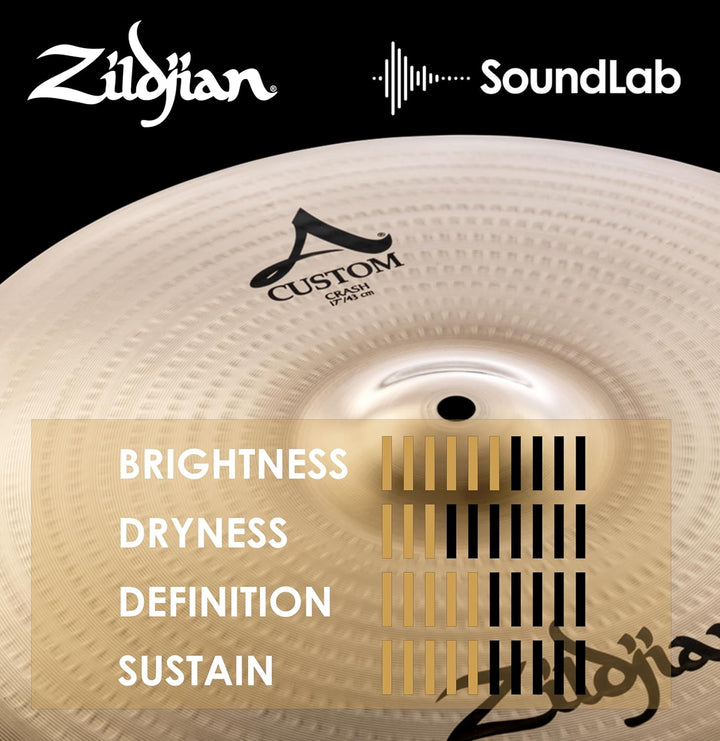 Zildjian A Custom Series - 17" Crash Cymbal - Brilliant finish 17 Zoll, 17 Zoll