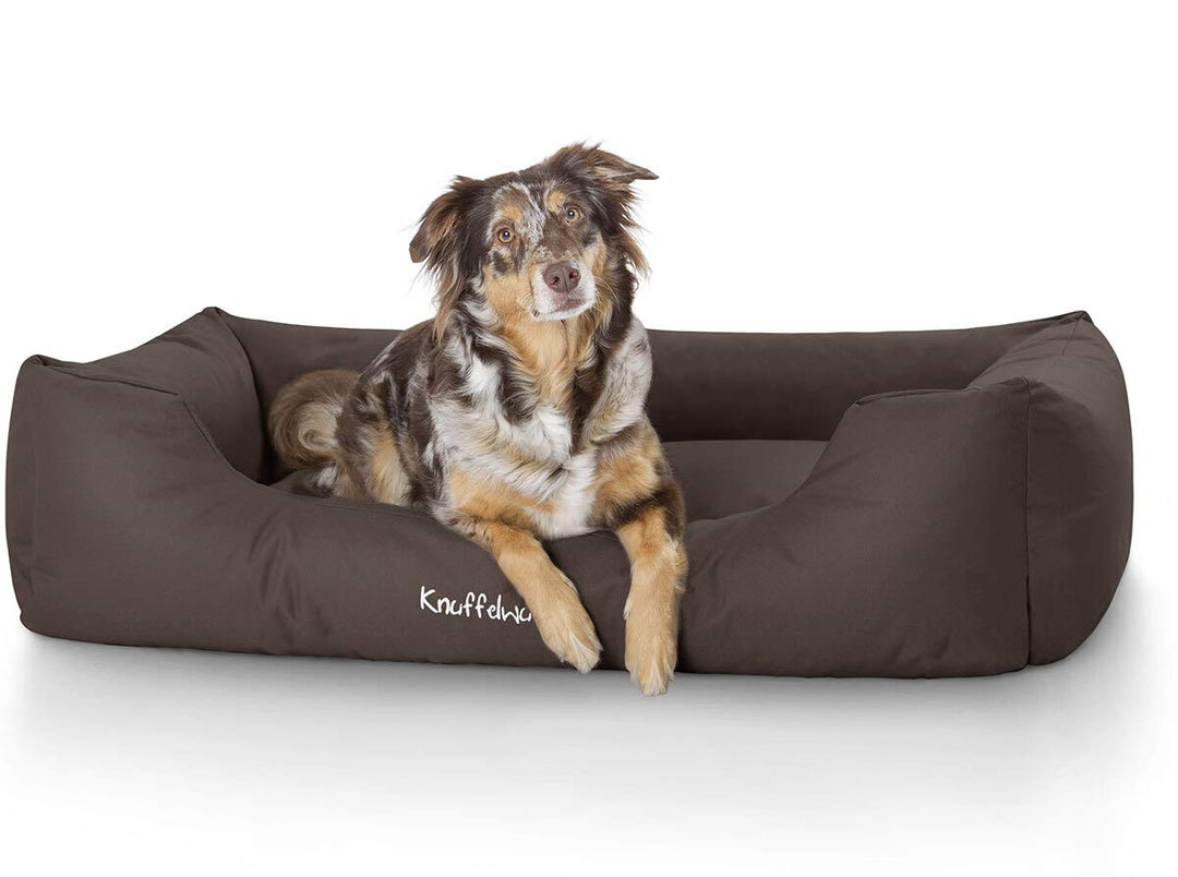 Knuffelwuff Hundebett Finlay aus Nylongewebe M-L 85 x 63cm Braun Braun L 85 x B 63 x H 23 cm, Braun