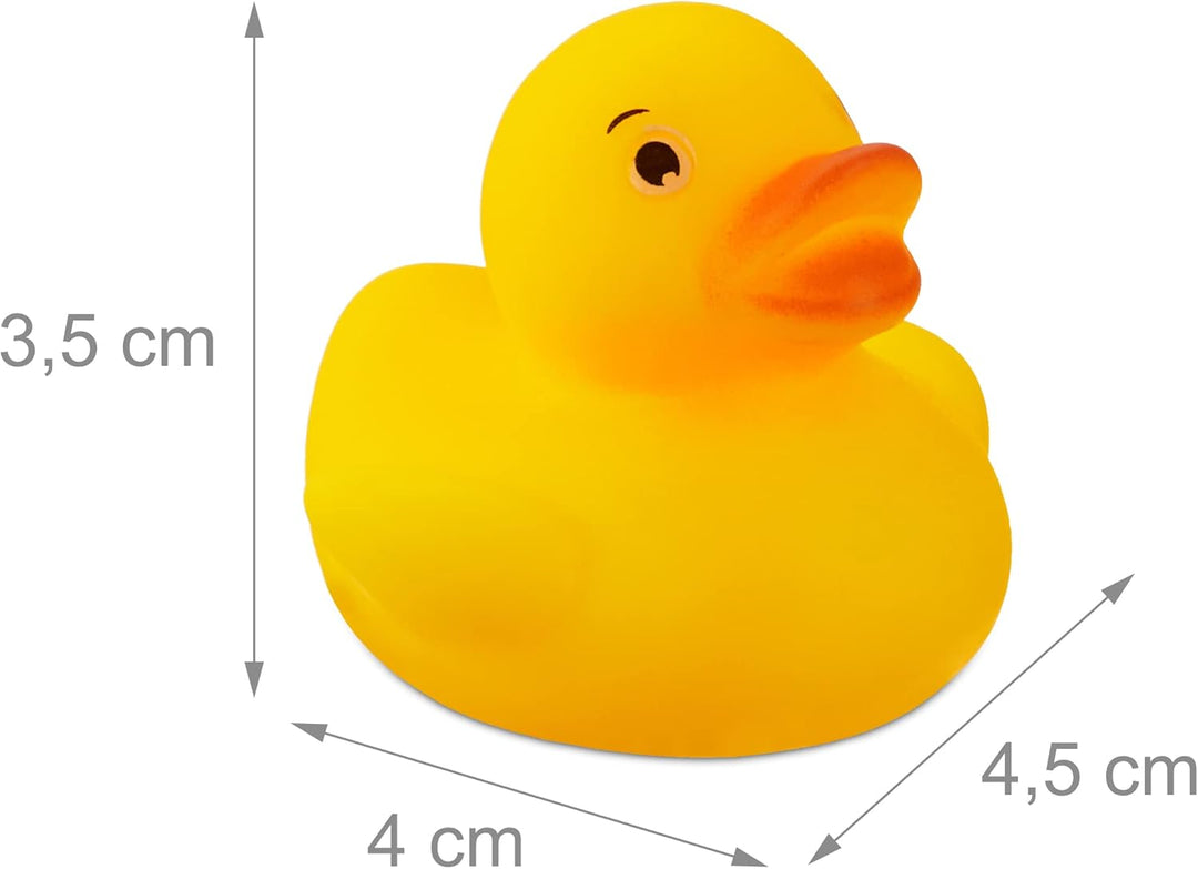 Relaxdays Badeente 3,5cm 48er Set, Quietscheentchen für Badewanne, Badespass und Deko, Mitgebsel Kin