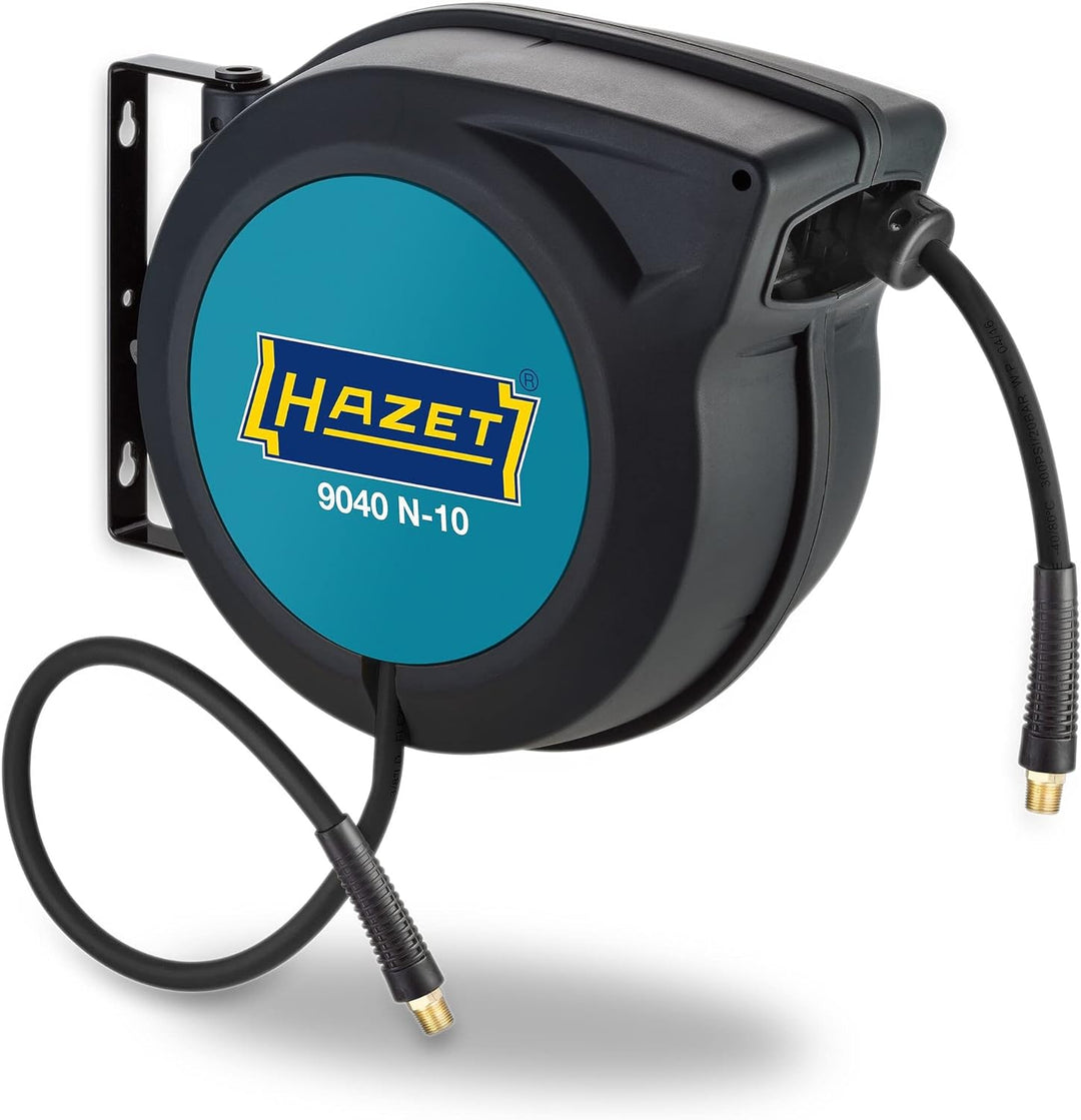 HAZET Schlauchroller Mit Schnellkupplung 9040N/2 | mit Stop at any point-Funktion, Gebremstes Aufwic