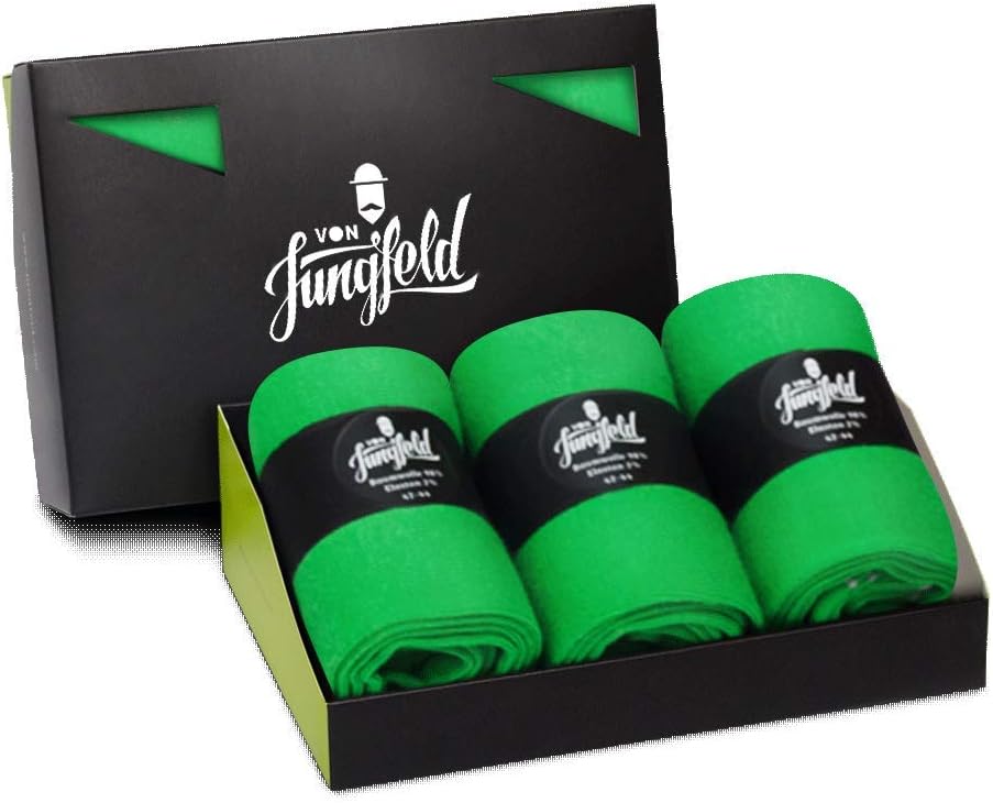 von Jungfeld - 3er Set Classic Socken für Damen & Herren Gr. 39-46 - Hochwertige Socken aus Bio-Baum