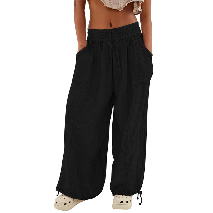 Chanpning Hose Damen Sommer Grosse Grössen Leicht Lang Stoffhose Lockere Hose Damen Sommer Damen Ste
