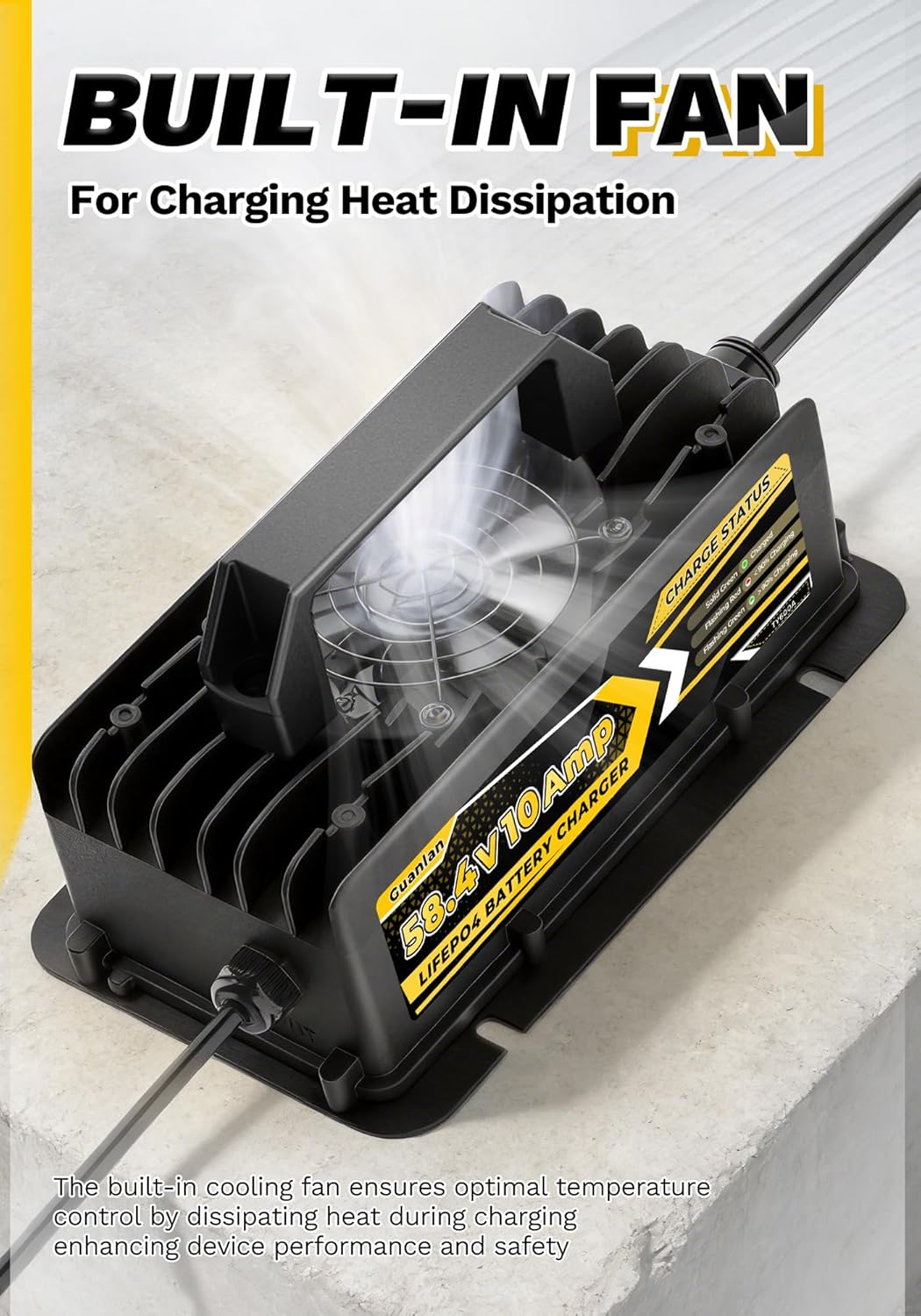 58,4V 10A LiFePO4 Lithium Batterie Ladegerät für 48V(51,2V) Lithium Eisenphosphat, Ladegerät für Lit