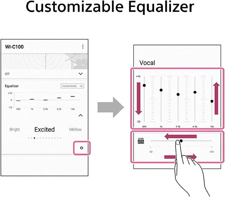 Sony kabellose WI-C100 In-Ear-Kopfhörer (bis zu 25 Stunden Akkulaufzeit, optimiert für Sprachassiste