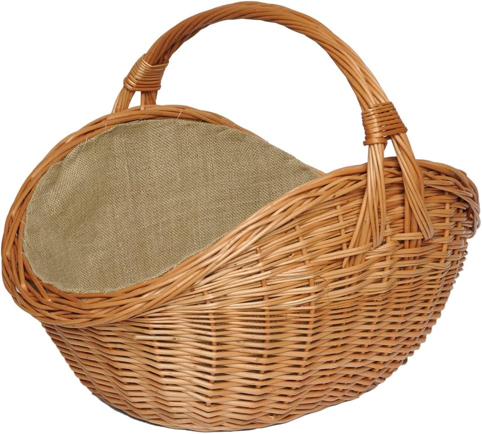 ForYourProtection Kaminholzkorb aus Weide Kaminkorb Holzkorb mit Jute Weidenkorb Holz Kamin Kaminhol