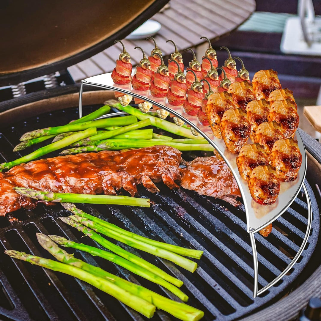 onlyfire Grillhalter für Jalapenos, Edelstahl Hähnchenkeulen Grillständer mit 25 Loch & Entkerner, H
