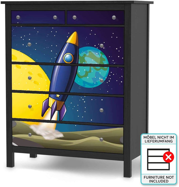 Möbel-Folie für Kinder - passend für IKEA Hemnes Kommode 6 Schubladen I Tolle Möbeldekoration für Ba