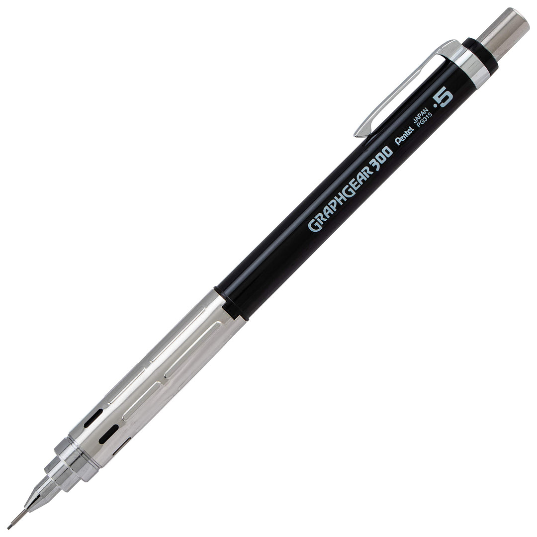 Pentel GRAPHGEAR 300 PG315 Druckbleistift Technik, 0,5 mm, Gehäuse schwarz blickdicht 1 Unité (Lot d