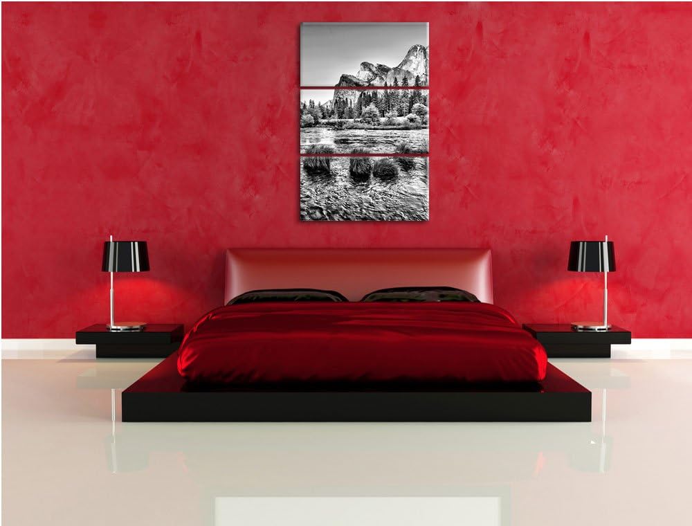 Pixxprint Berglandschaft als Leinwandbild/Grösse: 3 Teilig (120x80) cm/Wandbild/Kunstdruck/fertig be