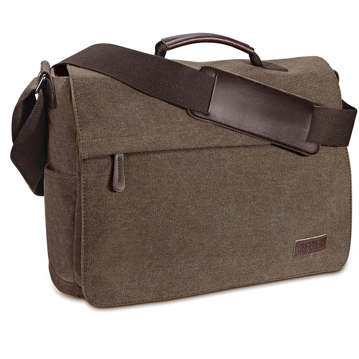 Ruschen Umhängetasche Herren aus Canvas, Herrentasche, Laptoptasche für 15,6 Zoll Laptop, Schulterta