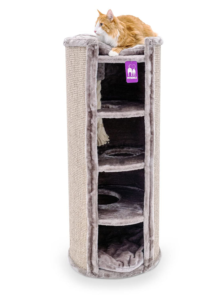 Petrebels Kratztonne XXL Superdome 120 cm hoch, Ø 50 cm, Design Kratztonne für grosse Katzen, extra