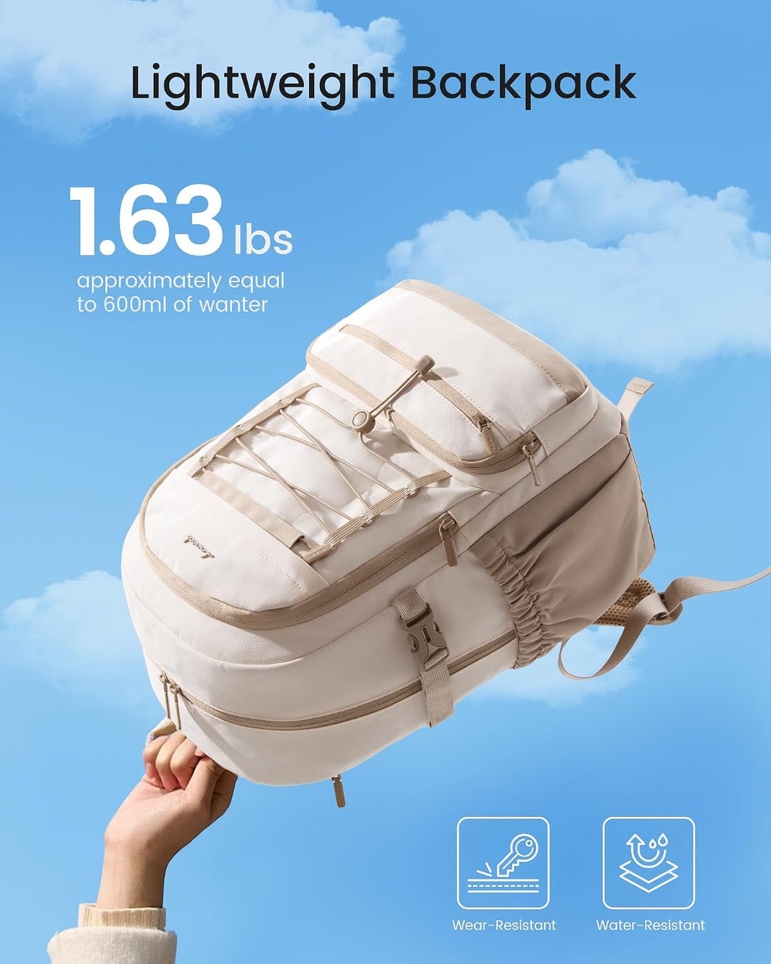 LOVEVOOK Rucksack Damen, 17,3 Zoll Laptop Schulrucksack Teenager Wasserdicht Schultasche Mädchen Tra