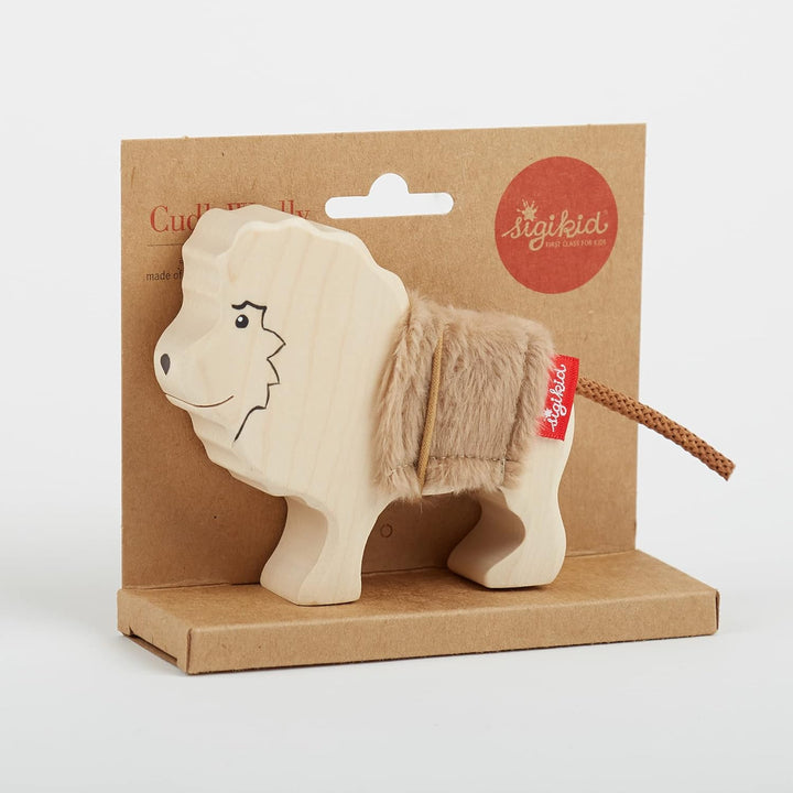 SIGIKID 39515 Holztier Löwe Cudly Wudly Mädchen und Jungen Babyspielzeug empfohlen ab 3 Jahren natur