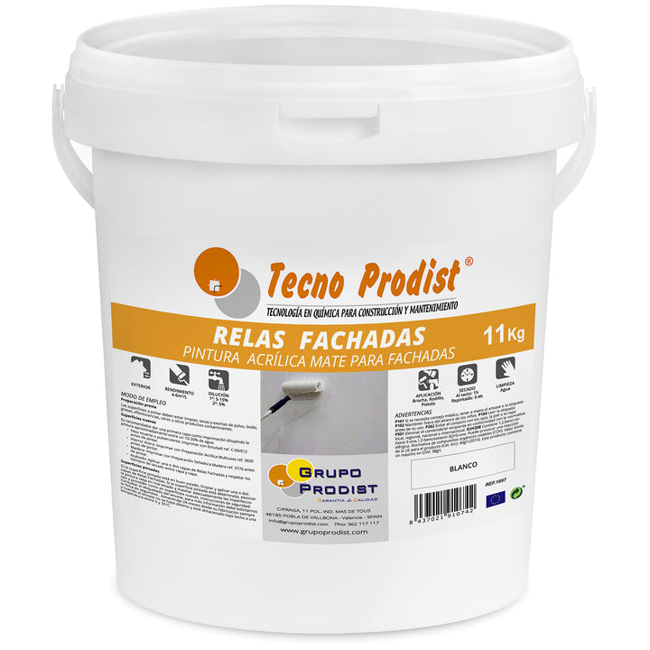 Tecno Prodist RELAS FASSADEN 11 Kg (WEISS) Anti-Schimmel Imprägnierfarbe - Anti-Schimmel Effekt - Ma