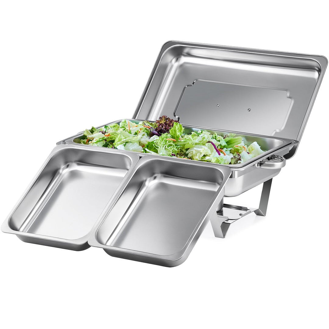 Wilprep Chafing Dish Edelstahl Buffet-Set Warmhaltebehälter Speisenwärmer Wärmebehälter Rechaud für