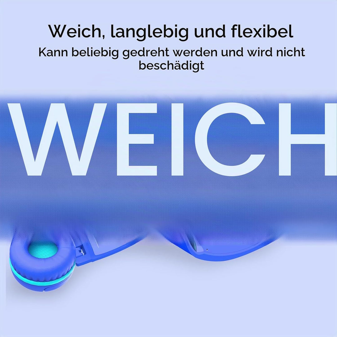 Kinder kopfhörer, Kopfhörer für Kinder mit Kabel, faltbar, Stereo Sound, Sichere Lautstärkebegrenzun
