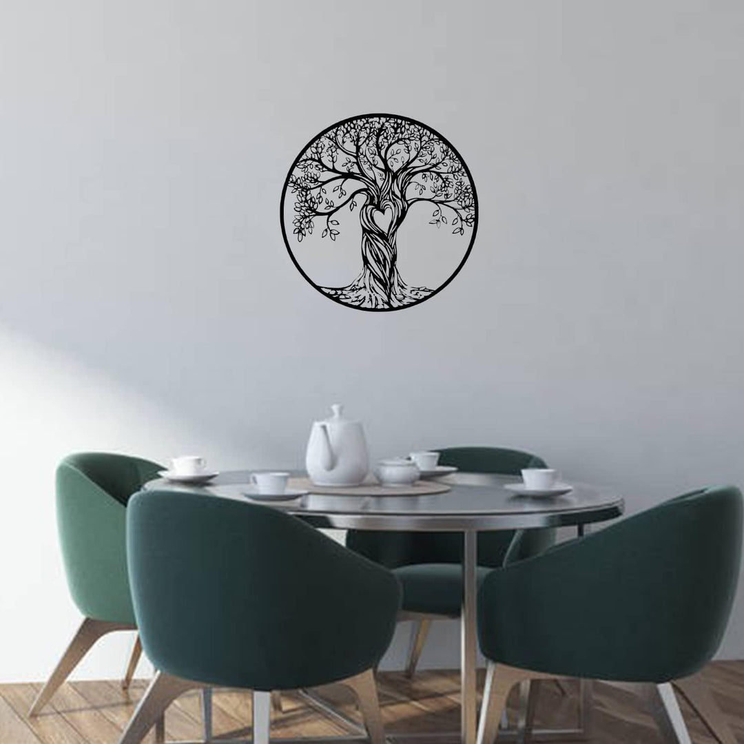 LIKEUDO 50 cm Tree of Life Schwarz Metall Baum Des Lebens Deko Wohnzimmer Wanddeko Wandkunst Schlafz