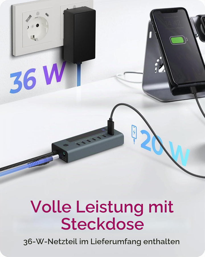 ICY Box USB 3.2 Gen 2 (3.1 Gen 2) Type-C 10000 Mbit/s, IB-HUB1457-C31