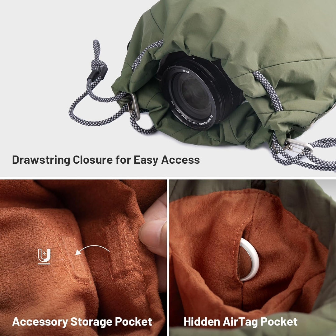 PGYTECH OneGo Kameratasche Beutel mit Kordelzug, Strassenfotografie Stylische Weiche Handetasche Sch