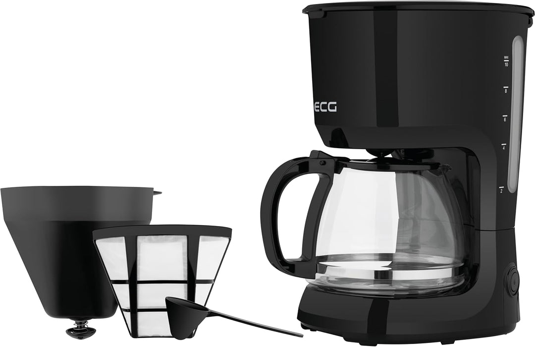 ECG KP 2116 Easy,Drip-brew coffee machine, 1,25 litre water tank capacity, Schwarz