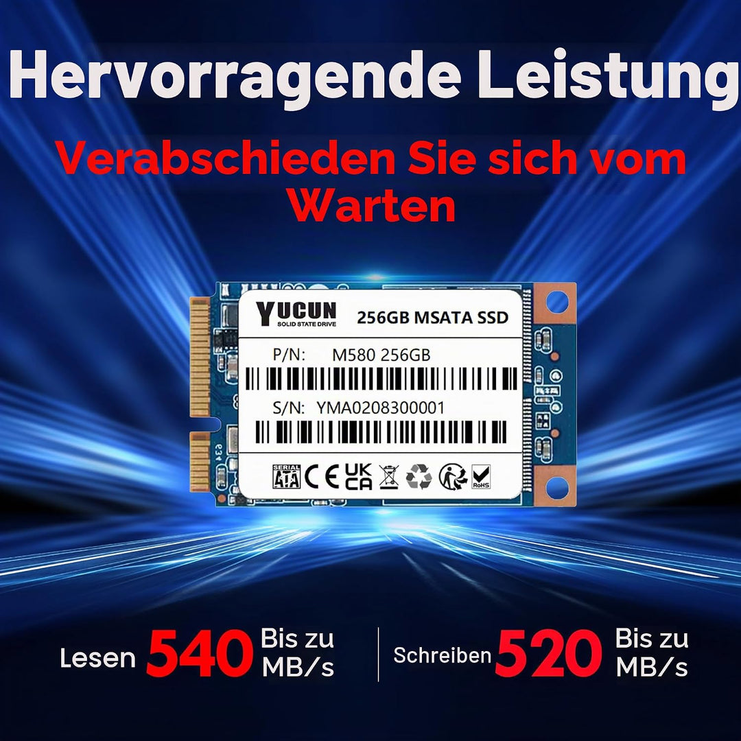 YUCUN MSATA III Interne Solid State Drive 256GB SSD, 256GB