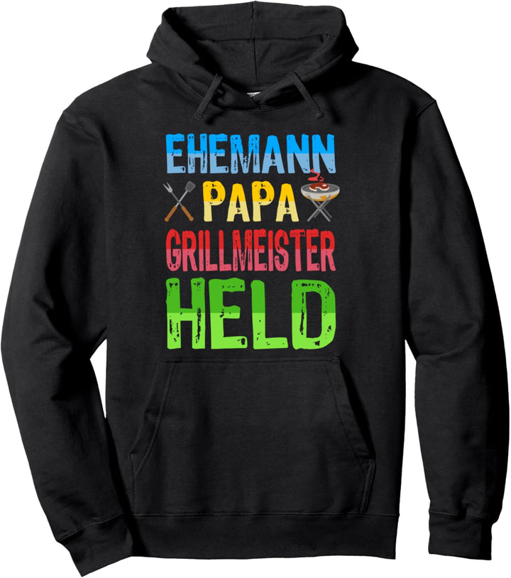 Ehemann Papa Grillmeister Held Grillen Grill Vater Vatertag Pullover Hoodie