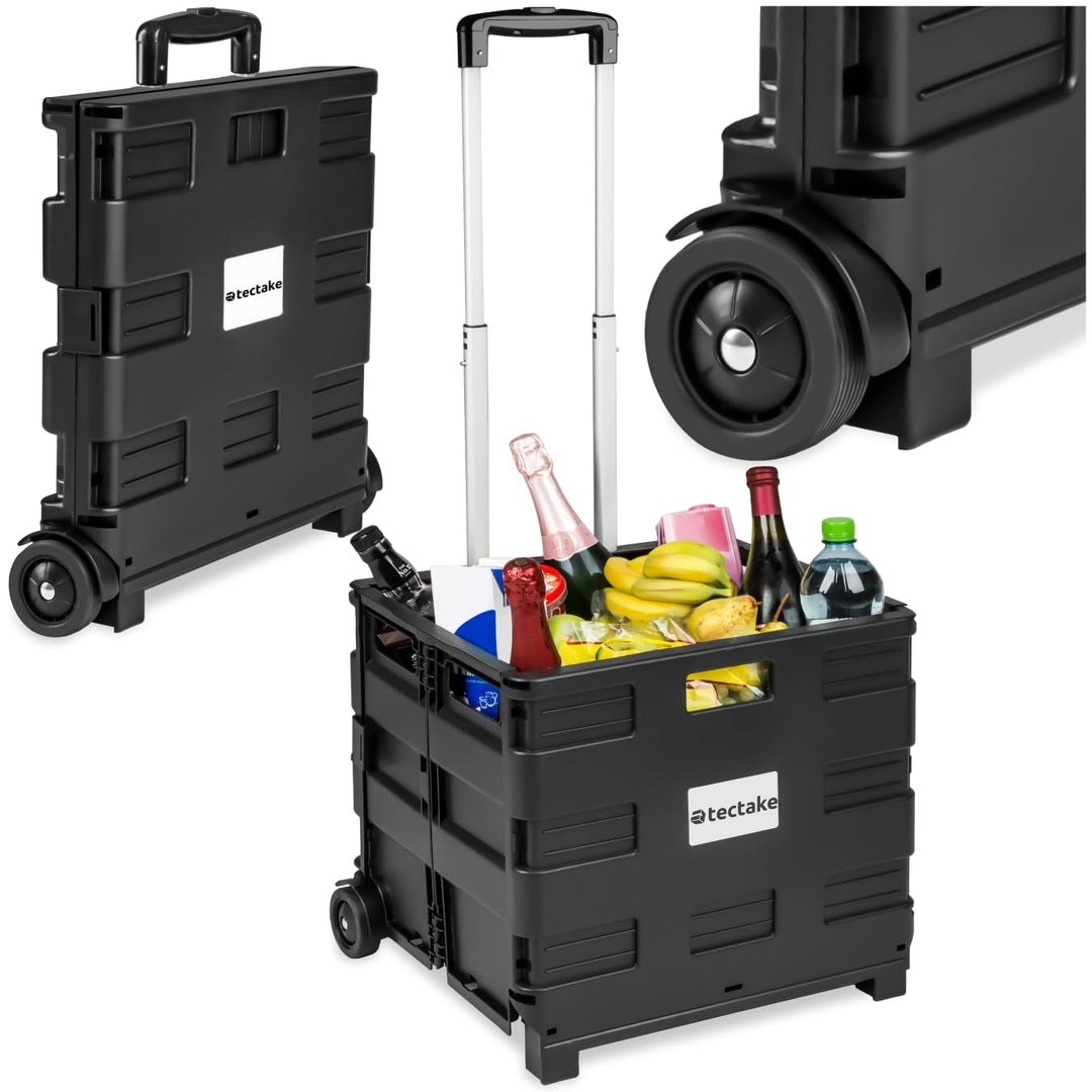 TecTake Einkaufswagen bis 35 kg Einkaufstrolley klappbar | Totalmasse: 45 x 37,5 x 45 - 97 cm | ABS