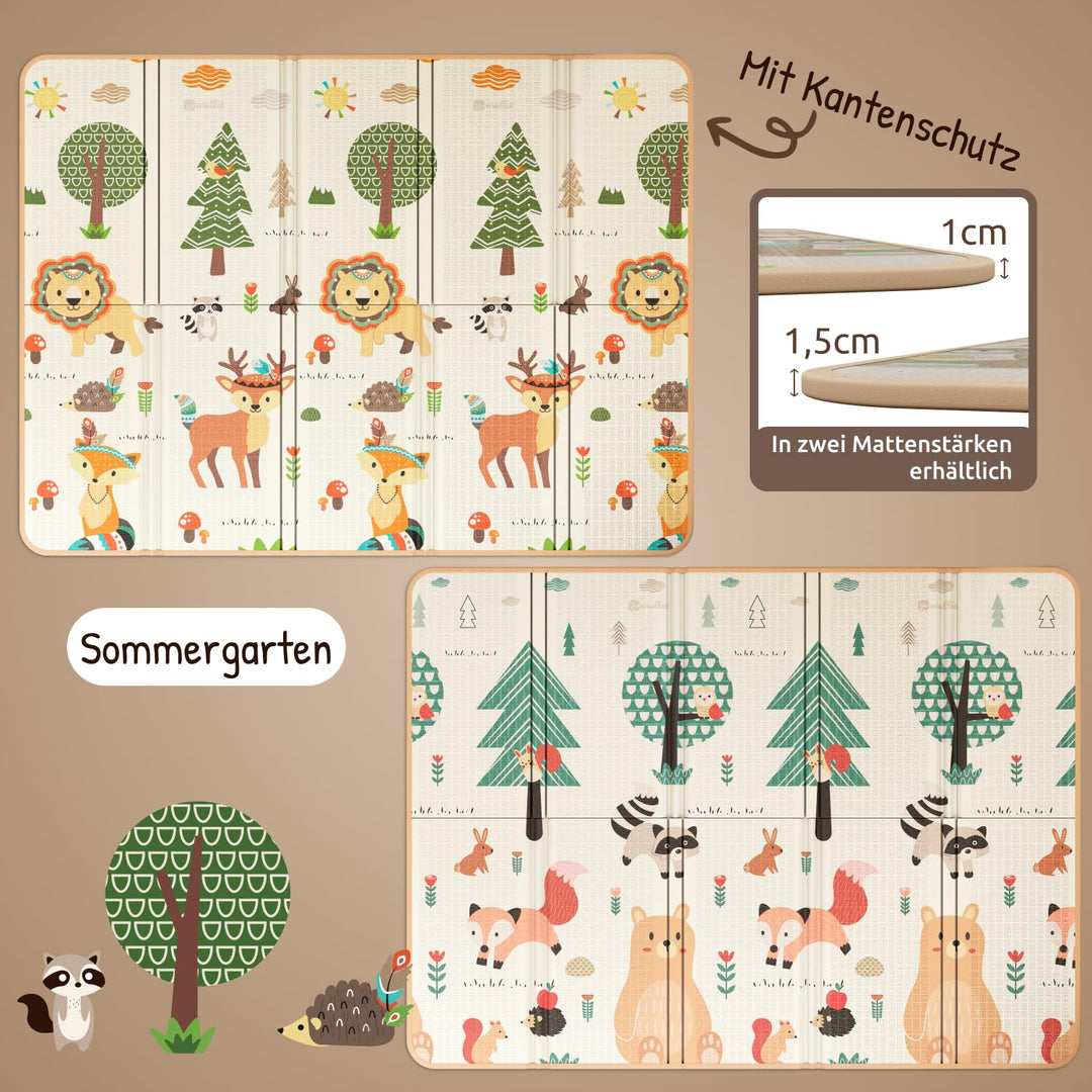 Mallie® Spielmatte Baby Faltbar Schadstoffrei [Patentierte Schutzschicht] Krabbeldecke Baby, Krabbel