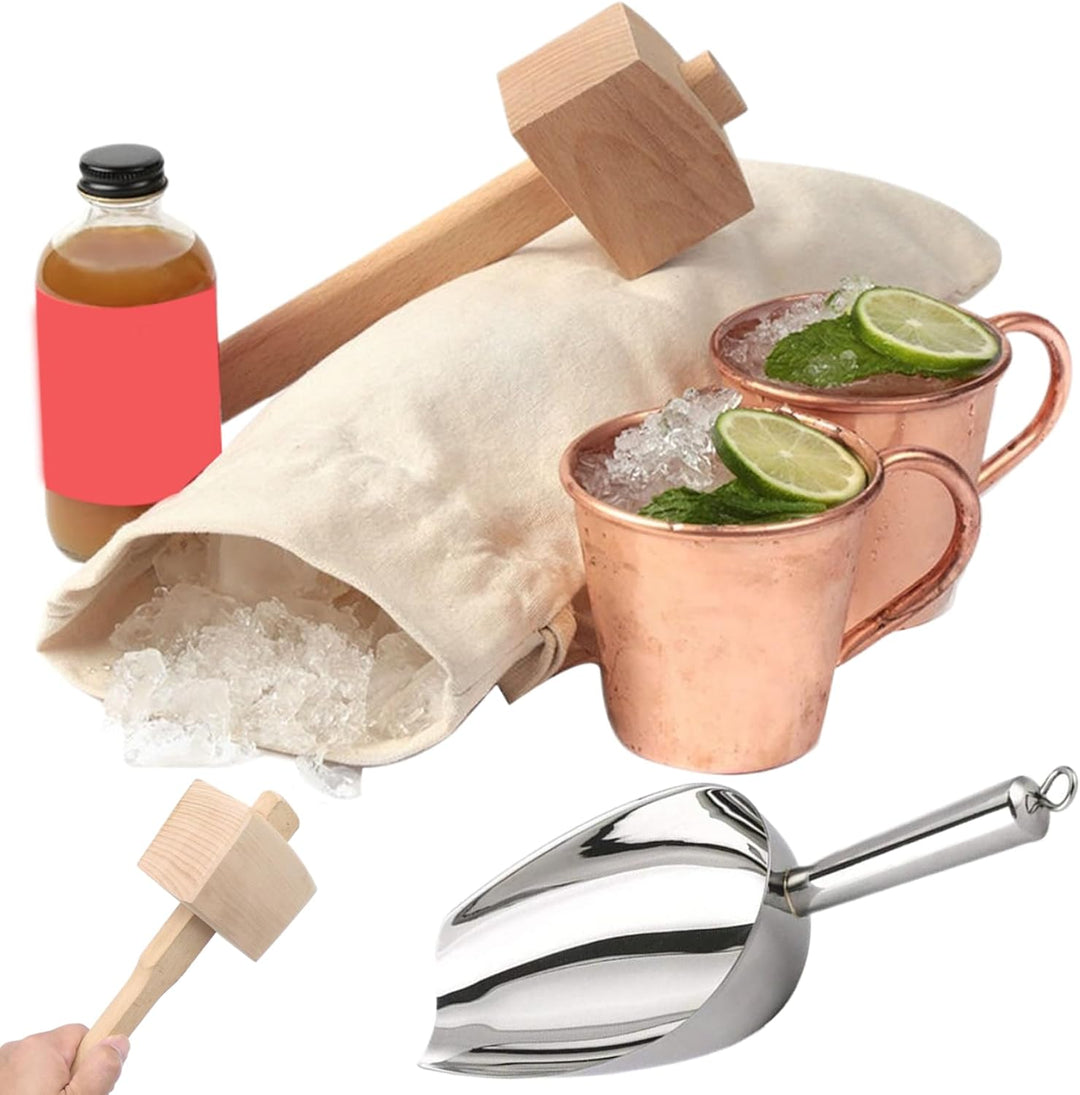 ICE MALDET UND SABE MIT ICE SCOOP 3PCS/SET Food Grade Manual Crusable Professional Crusher für Heimn