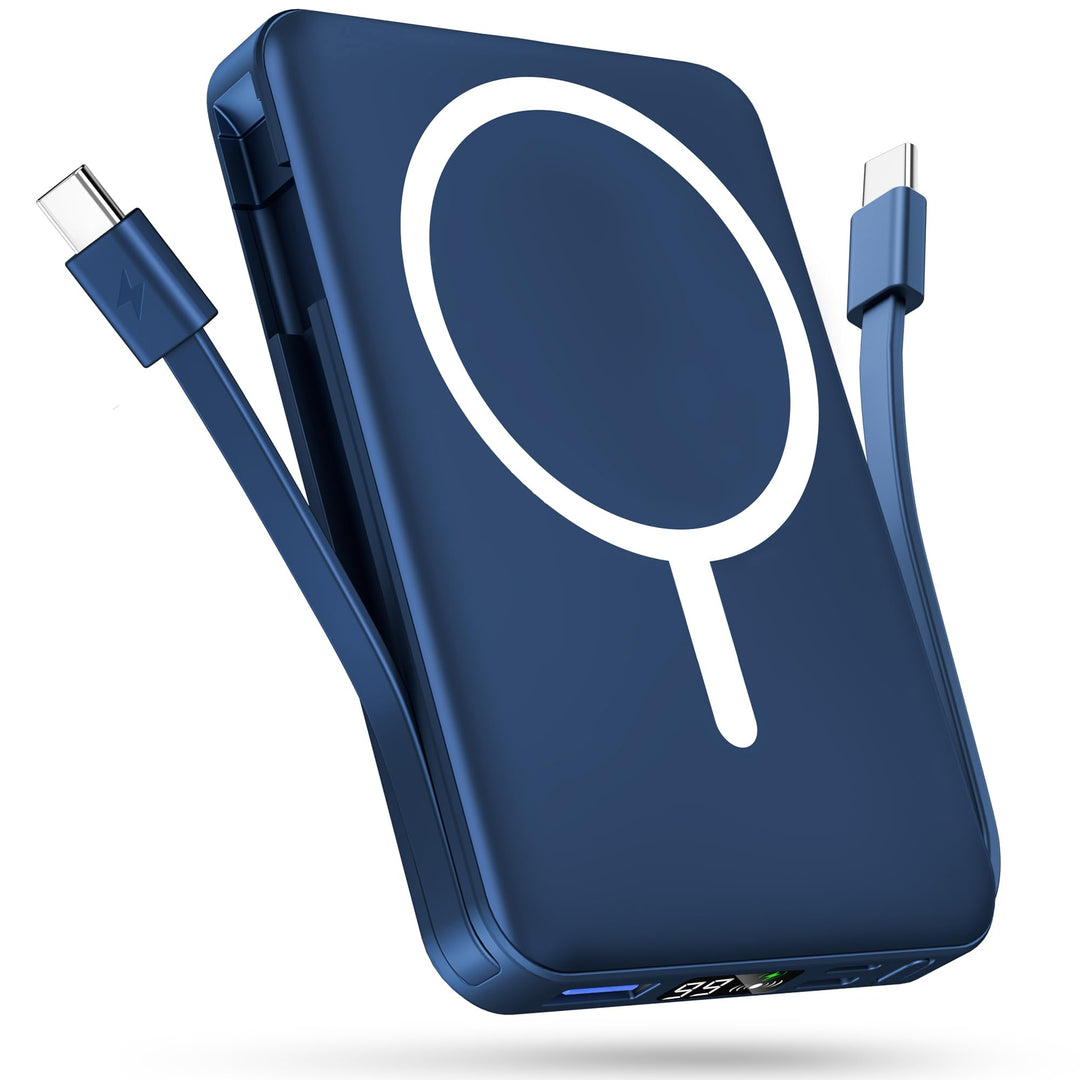 Podoru for Magsafe Powerbank, 10000mAh Magnetische Wireless Power Bank mit USB-C Kabel PD 20W Schnel